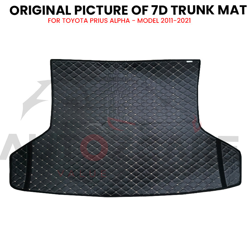 Toyota Prius Alpha 7D Custom Car Trunk Mat - Model 2011-2021