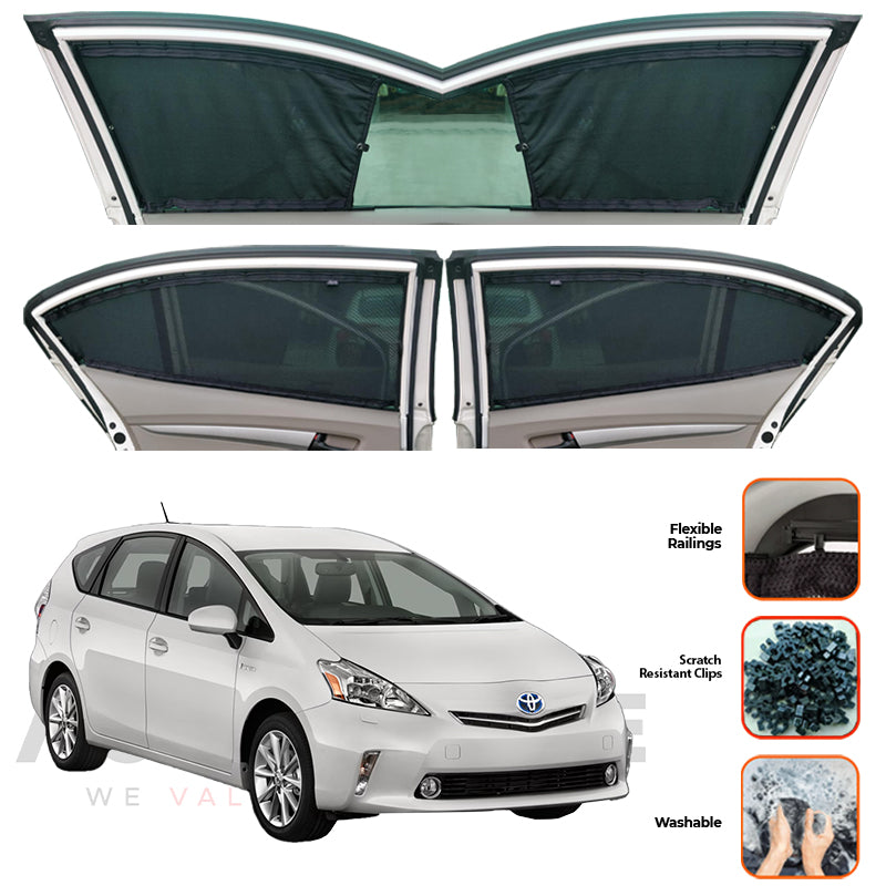 Toyota Prius Alpha Custom Car Sliding Curtains - Model 2009-2015