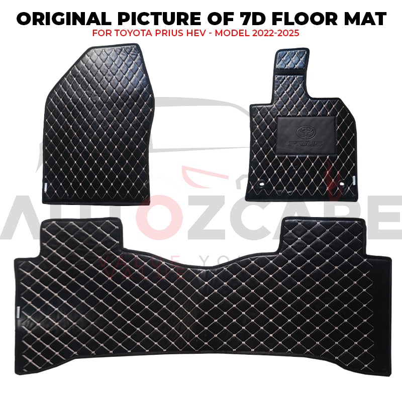 Toyota Prius HEV 7D Floor Mat ( Flat Style ) 3PCS - Model 2022-2025