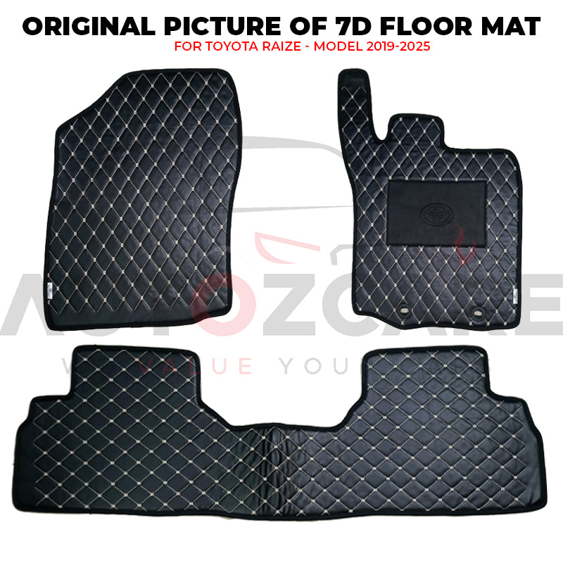 Toyota Raize 7D Floor Mats (Flat Style) - Model 2019-2025