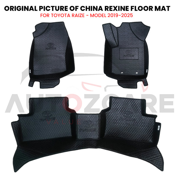 Toyota Raize China Rexine Floor Mat (Tray Style) 3PCS - Model 2019-2025