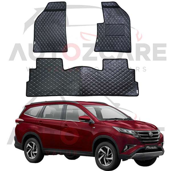 Toyota Rush 7D Floor Mats (Flat Style) 3PCS - Model 2018-2025