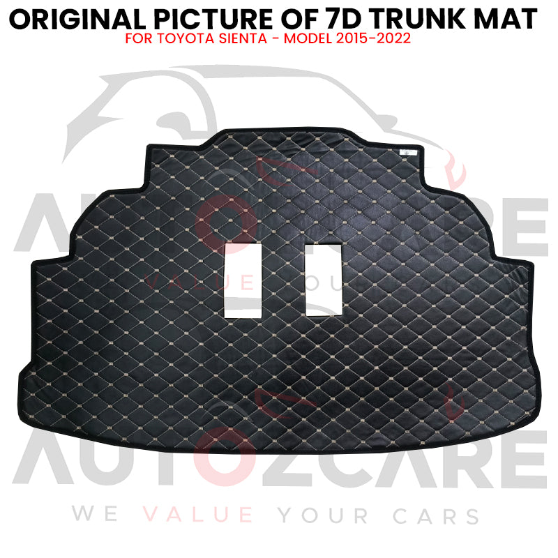 Toyota Sienta 7D Custom Car Trunk Mat - Model 2015-2022