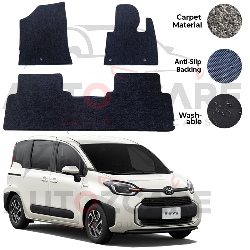 Toyota Sienta Fitting Carpet Floor Mat 7PCS - Model 2015-2022