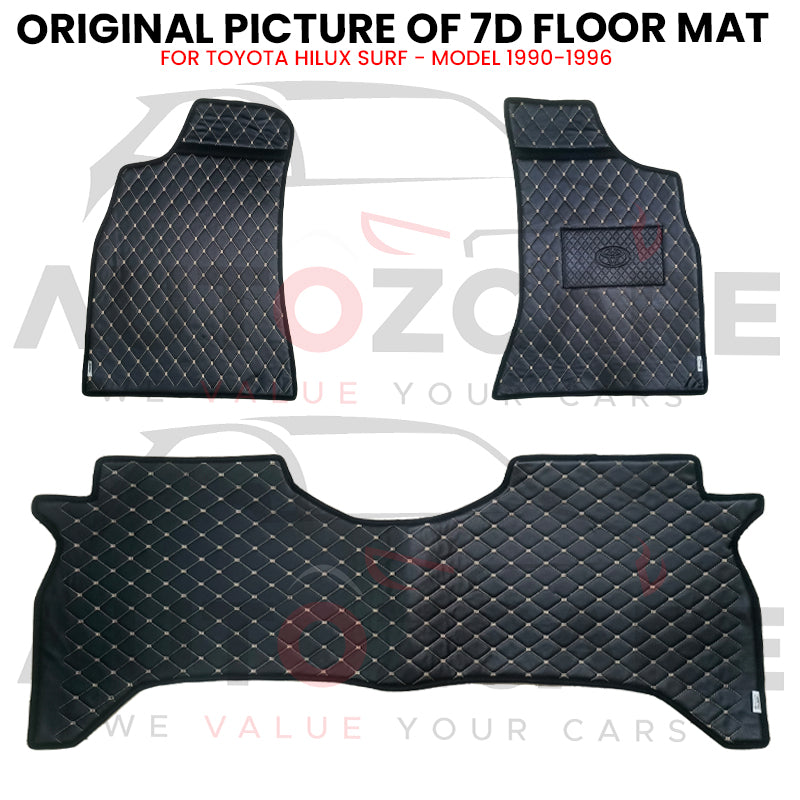 Toyota Hilux Surf 7D Floor Mat (Flat Style) 3PCS - Model 1990-1996