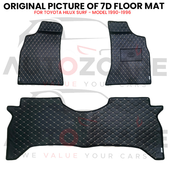 Toyota Hilux Surf 7D Floor Mat (Flat Style) 3PCS - Model 1990-1996