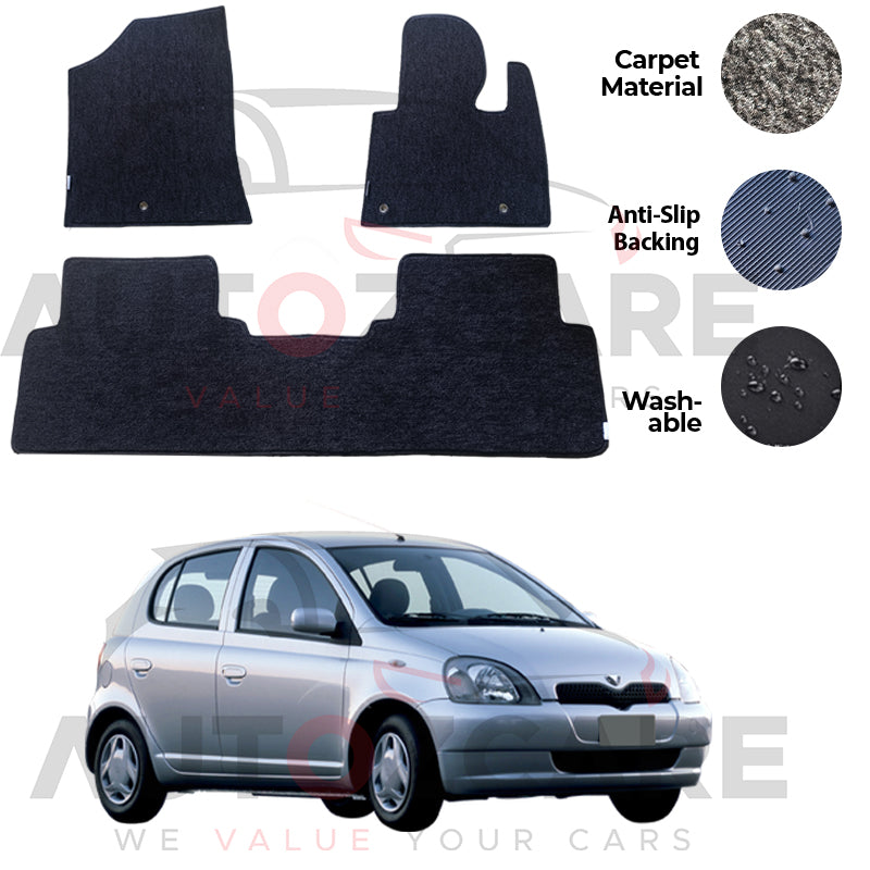 Toyota Vitz Genuine Fitting Carpet Floor Mat 3PCS - Model 1998-2004