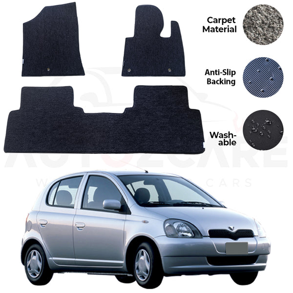 Toyota Vitz Genuine Fitting Carpet Floor Mat 3PCS - Model 1998-2004