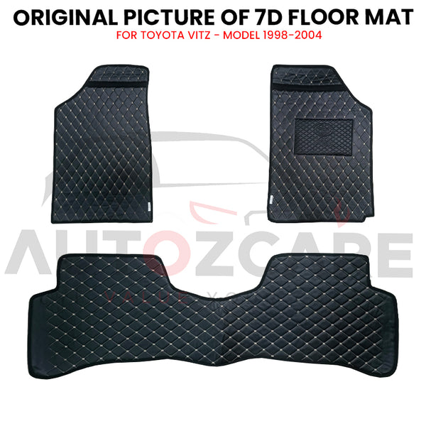 Toyota Vitz 7D Floor Mat ( Flat Style ) - Model 1998-2004