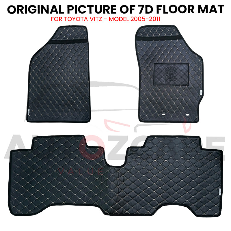 Toyota Vitz 7D Floor Mat ( Flat Style ) - Model 2005-2011