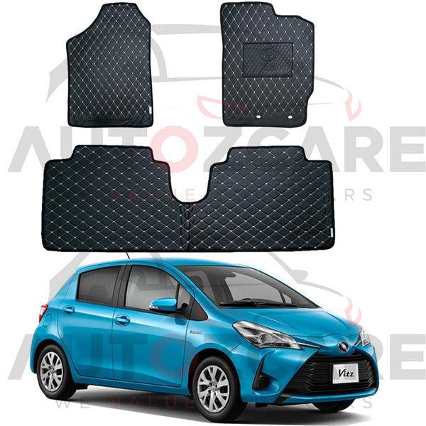 Toyota Vitz 7D Floor Mat ( Flat Style ) 3PCS - Model 2012-2020