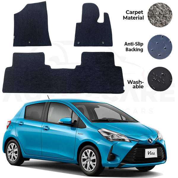 Toyota Vitz Genuine Fitting Carpet Floor Mat 3PCS - Model 2012-2020