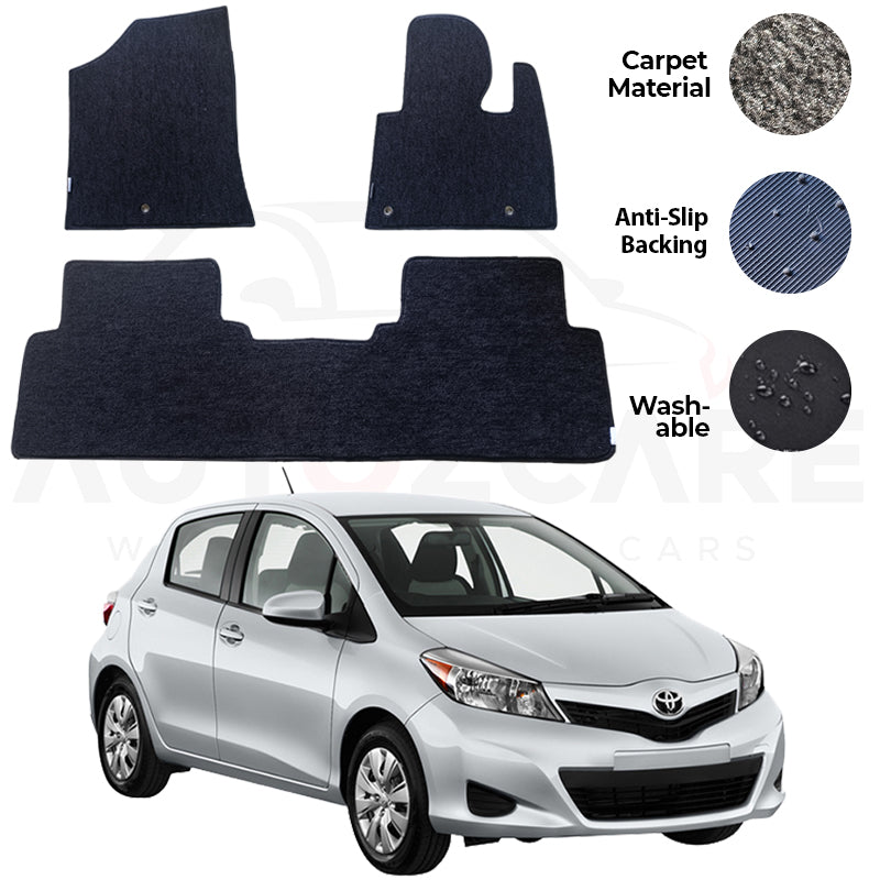 Toyota Vitz Genuine Fitting Carpet Floor Mat 3PCS - Model 2021-2024