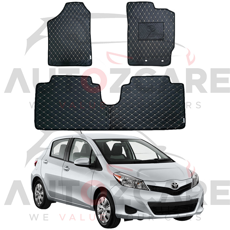 Toyota Vitz 7D Floor Mat (Flat Style) 3PCS - Model 2021-2025