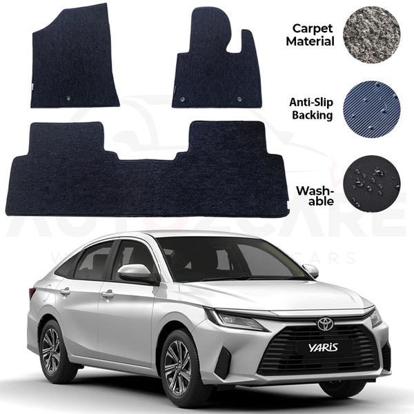 Toyota Yaris Genuine Fitting Carpet Floor Mat 3PCS - Model 2020-2024