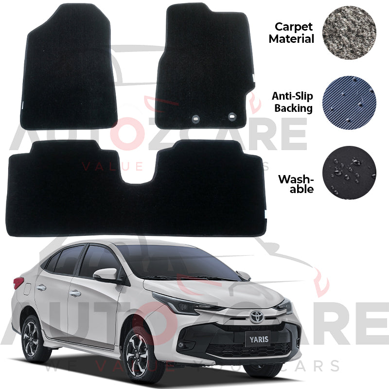 Toyota Yaris Genuine Fitting Carpet Floor Mat 3PCS - Model 2020-2025