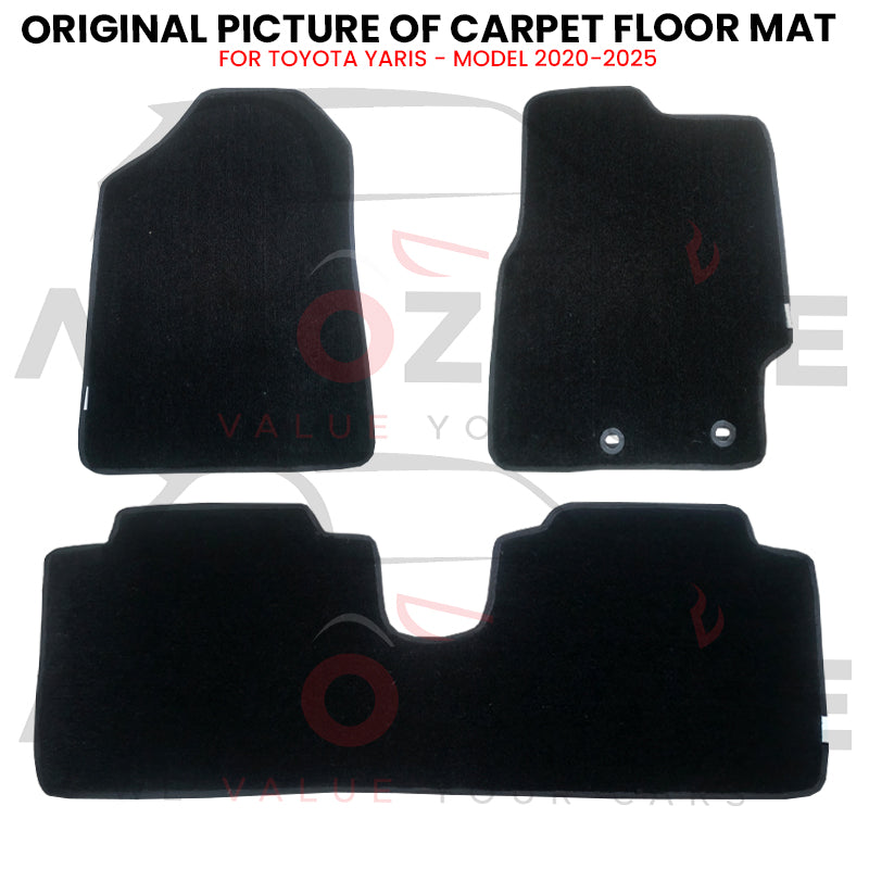 Toyota Yaris Genuine Fitting Carpet Floor Mat 3PCS - Model 2020-2025
