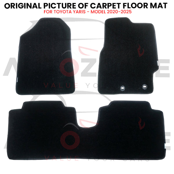 Toyota Yaris Genuine Fitting Carpet Floor Mat 3PCS - Model 2020-2025