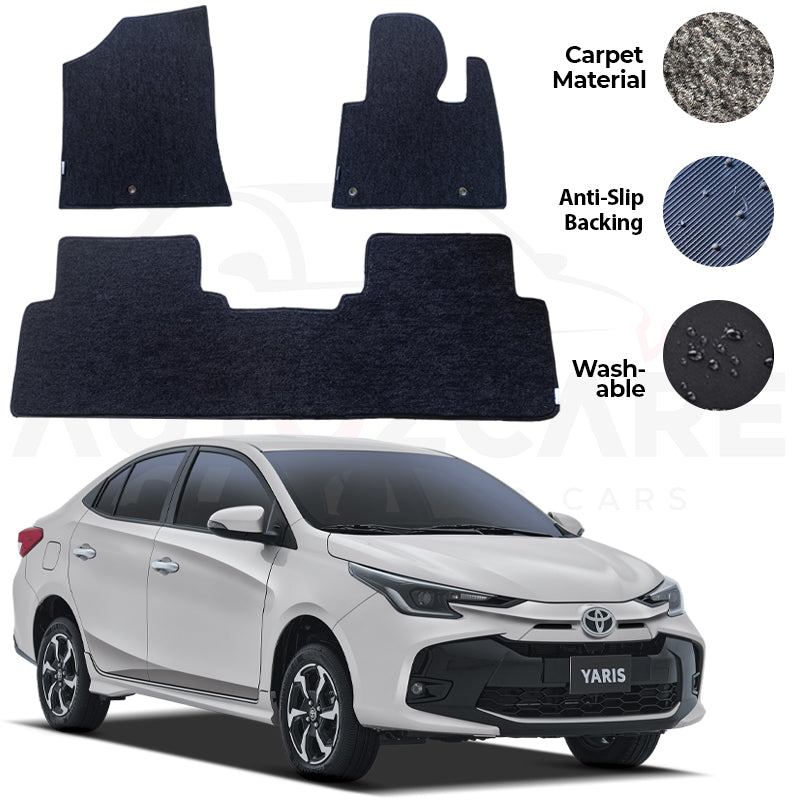 Toyota Yaris Genuine Fitting Carpet Floor Mat 3PCS - Model 2020-2025