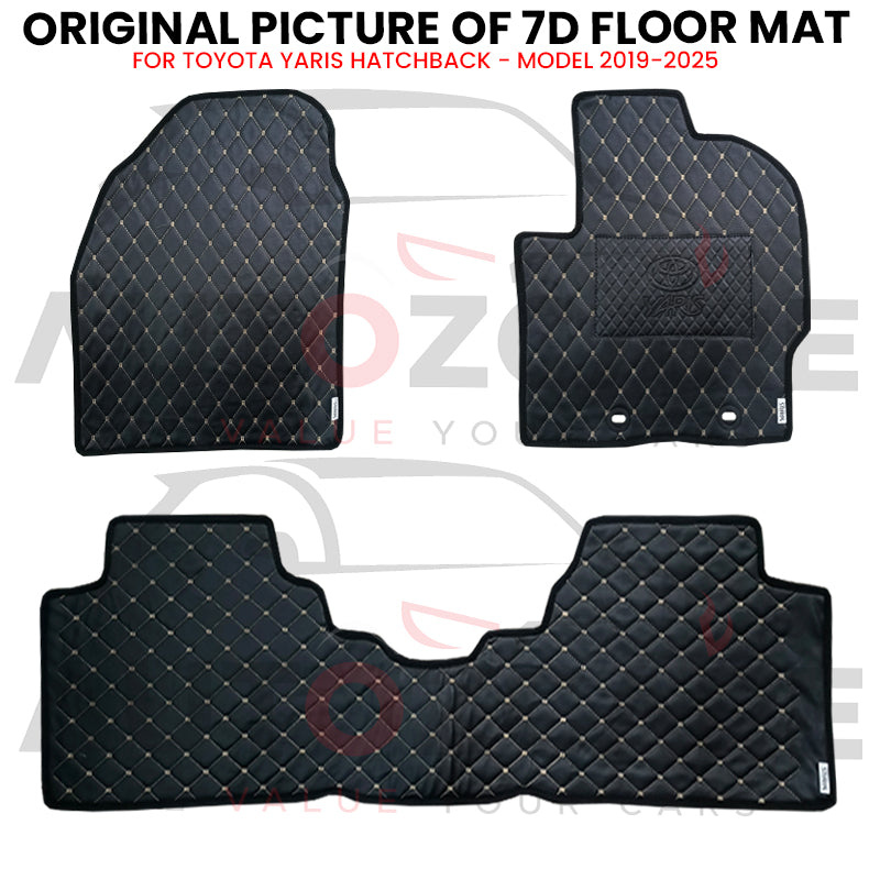 Toyota Yaris Hatchback 7D Floor Mat (Flat Style) 3PCS - Model 2019-2025