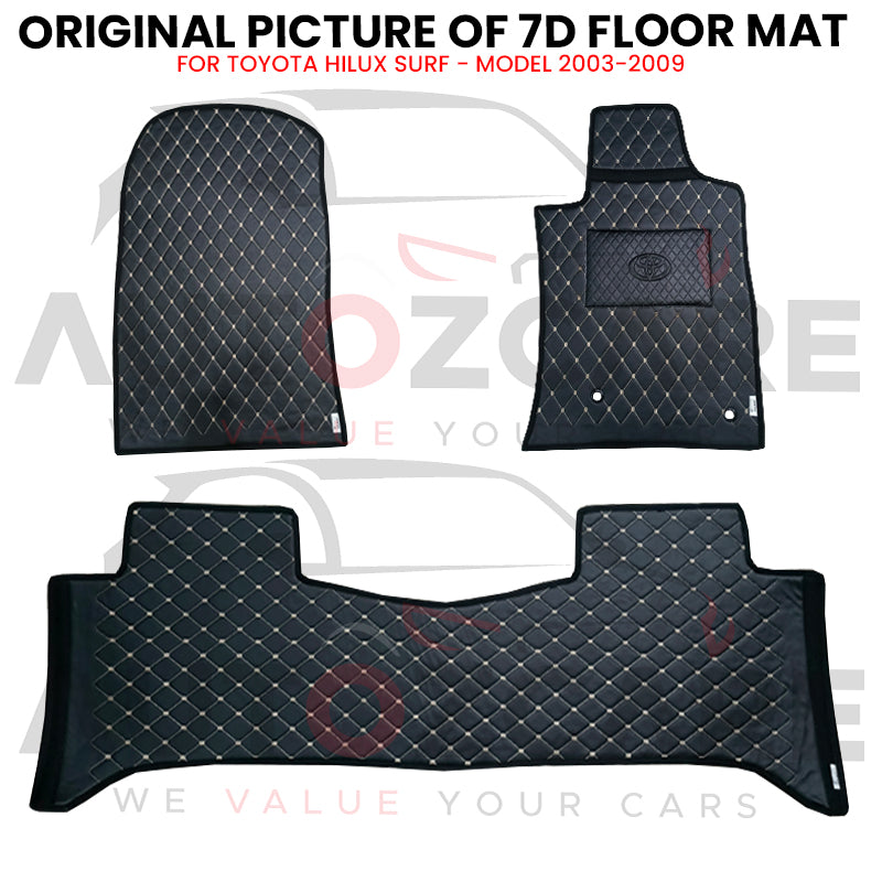 Toyota Hilux Surf 7D Floor Mat (Flat Style) 3PCS - Model 2003-2009