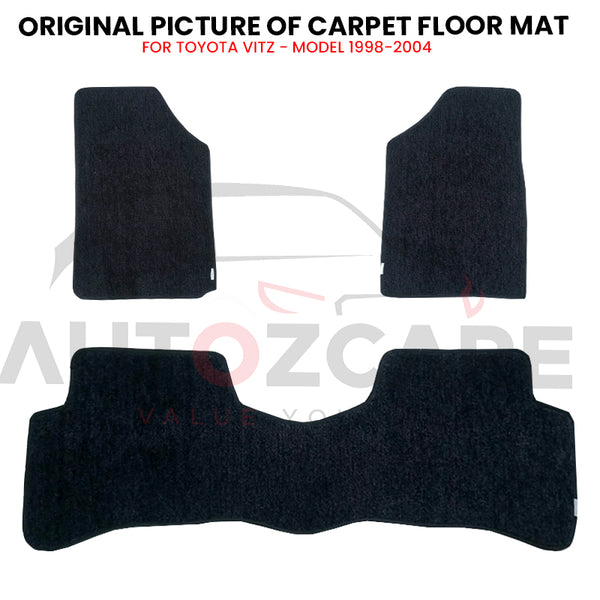 Toyota Vitz Genuine Fitting Carpet Floor Mat 3PCS - Model 1998-2004