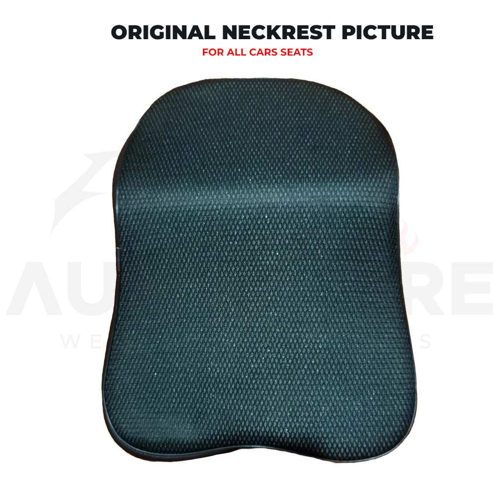 Universal Imported Leather Style Neckrest Backrest Mix Thread | Car Seat | Breathable Pillow Neck Support Cushion