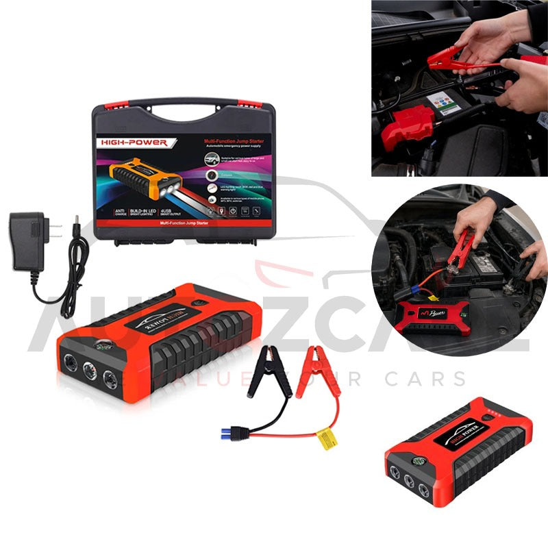 Portable Car Jump Starter Kit with Battery Booster & Charging Cables