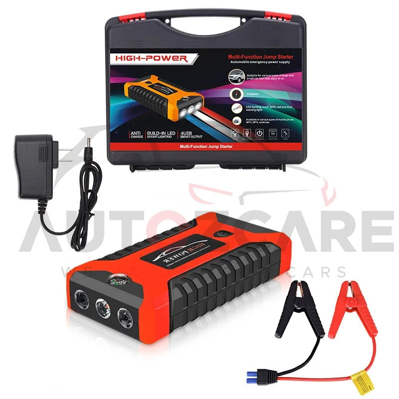 Portable Car Jump Starter Kit with Battery Booster & Charging Cables
