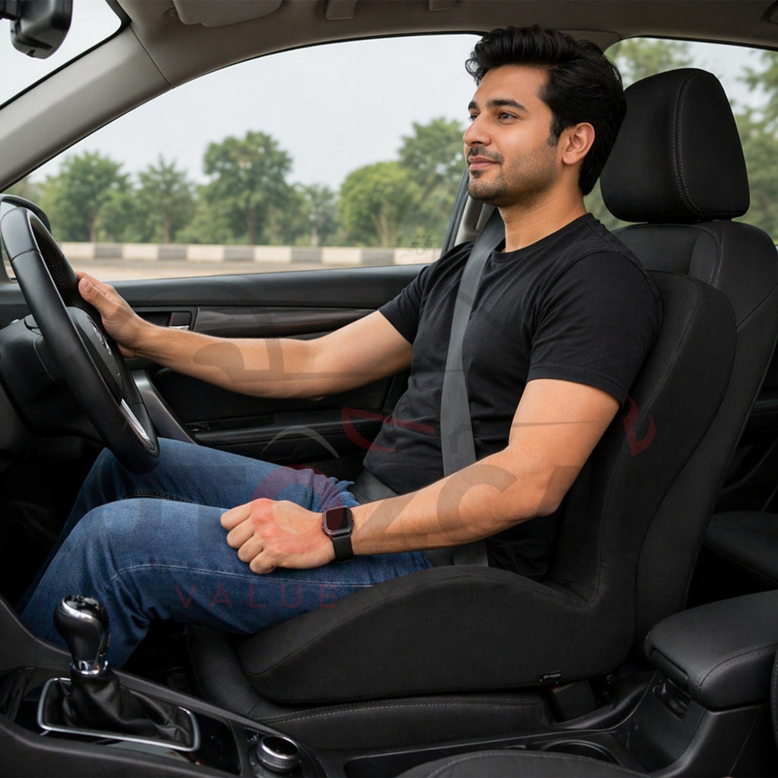 Premium Memory Foam Back Care Lumbar Support Seat Cushion for Car