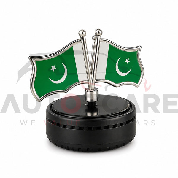 Premium Dual Pakistani Flag Dashboard Air Freshener Ornament