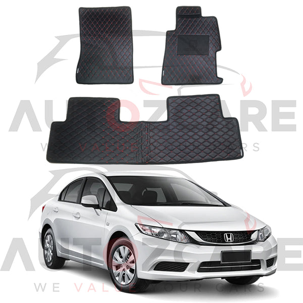 Honda Civic Rebirth 7D Floor Mat (Flat Style) 3PCS - Model 2013-2016