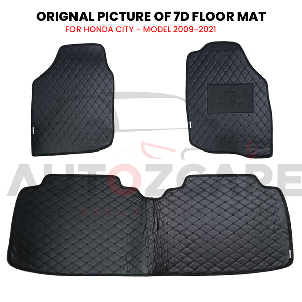 Honda City 7D Floor Mat (Flat Style) 3PCS - Model 2009-2021
