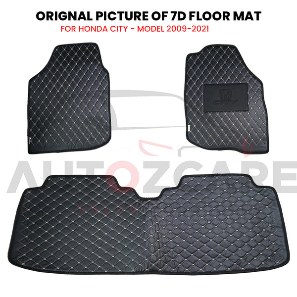 Honda City 7D Floor Mat (Flat Style) 3PCS - Model 2009-2021