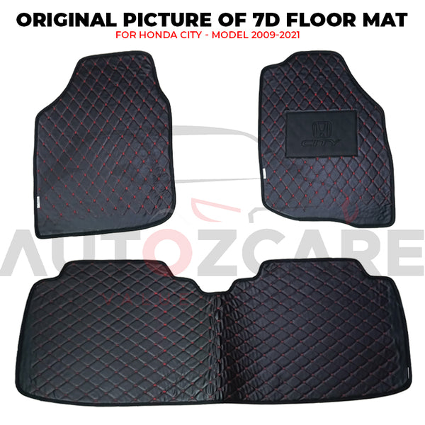 Honda City 7D Floor Mat (Flat Style) 3PCS - Model 2009-2021