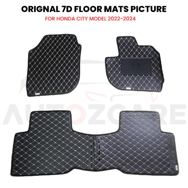 Honda City 7D Floor Mat ( Flat Style ) 3PCS - Model 2022-2024