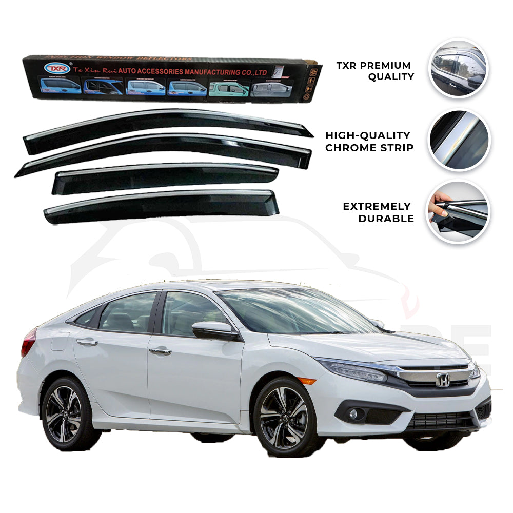 Honda Civic TXR Air press sun visor with chrome model 2016-2021 - AutozCare Pakistan