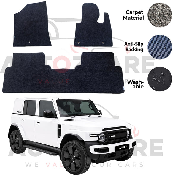 ICaur V23 Genuine Fitting Carpet Floor Mat 3PCS - Model 2026