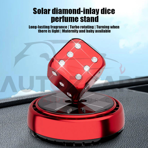 Solar Rotating Magic Dice Car Perfume