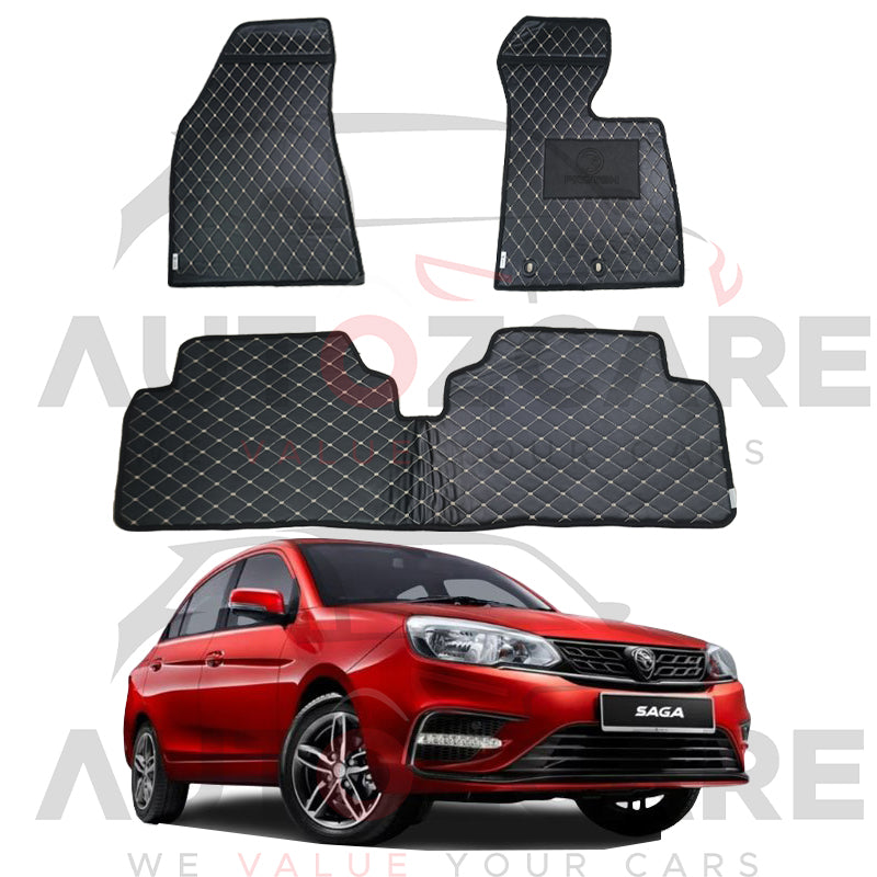 Proton Saga 7D Floor Mat ( Flat Style ) 3PCS - Model 2021-2025