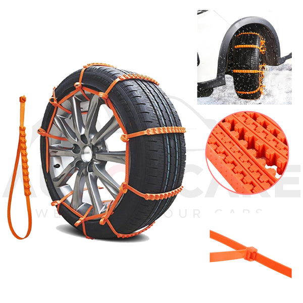 Universal Rubber Nylon Tire Chains Anti-Slip for Snow Ice Mud Road - AutozCare Pakistan