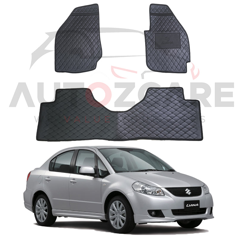 Suzuki Liana Floor Mats ( Flat Style ) - Model 2006-2014 Liana Best Floor Mats | Liana 7D | Liana Mat | Mix Thread