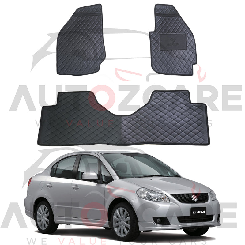 Suzuki Liana Floor Mats ( Flat Style ) - Model 2006-2014 Liana Best Floor Mats | Liana 7D | Liana Mat | Mix Thread