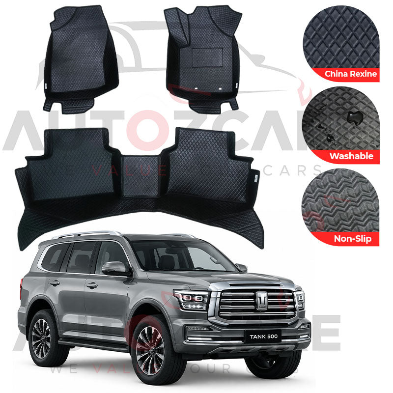 GWM Tank 500 China Rexine Floor Mat (Tray Style) 3PCS - Model 2024-2025