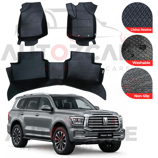 GWM Tank 500 China Rexine Floor Mat (Tray Style) 3PCS - Model 2024-2025
