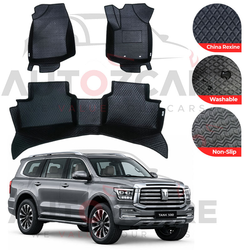 GWM Tank 500 China Rexine Floor Mat (Tray Style) 3PCS - Model 2024-2025