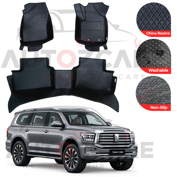 GWM Tank 500 China Rexine Floor Mat (Tray Style) 3PCS - Model 2024-2025