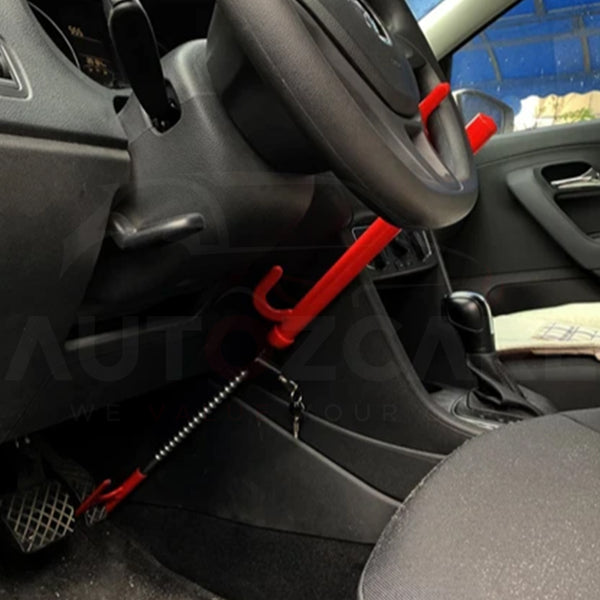 Car steering wheel lock | U shaped cross cylinder | Multi functional anti theft lock