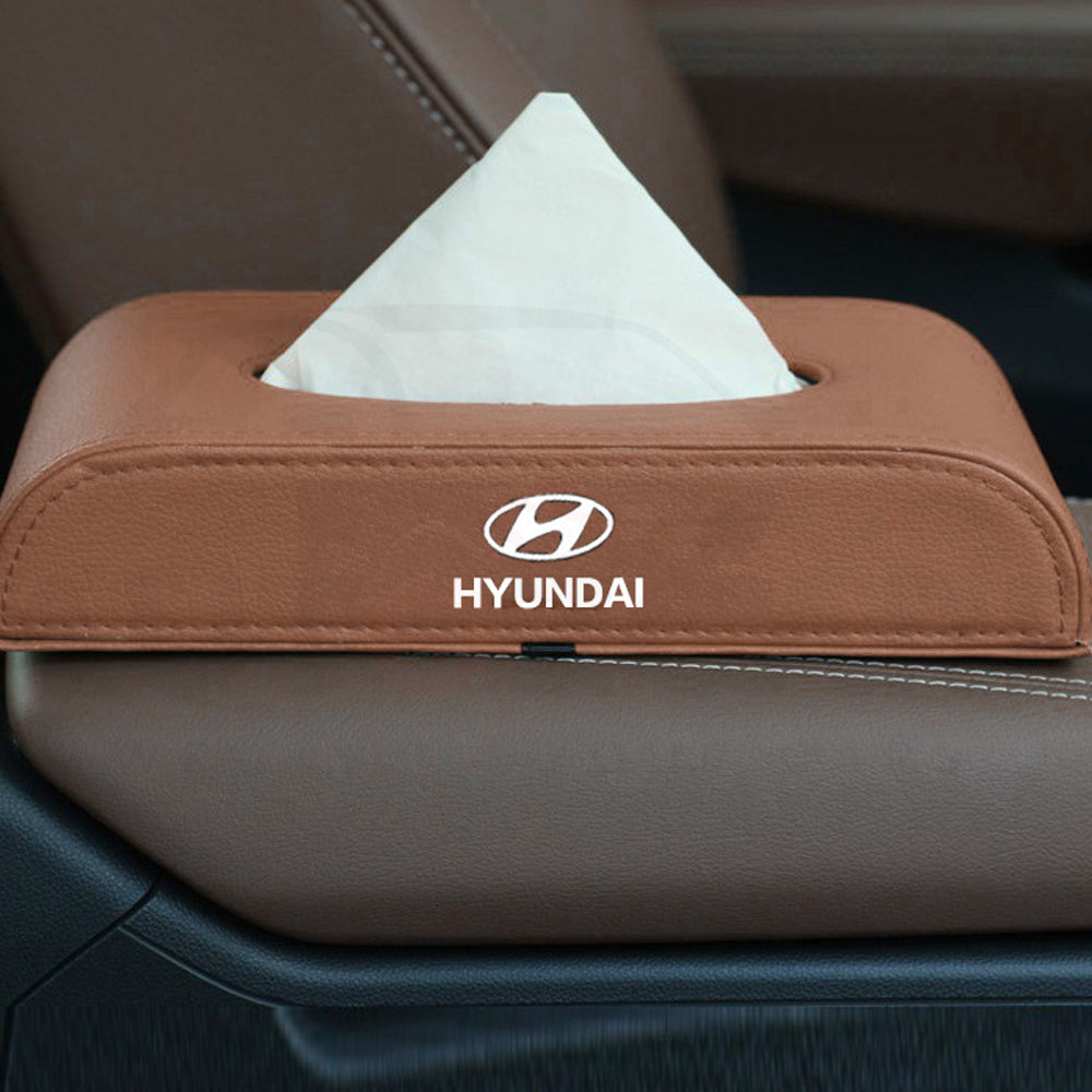 Car Leather Tissue Storage Box Case Auto Paper | Towel Tissue Box Automobile Napkin Paper Holder For car - AutozCare Pakistan