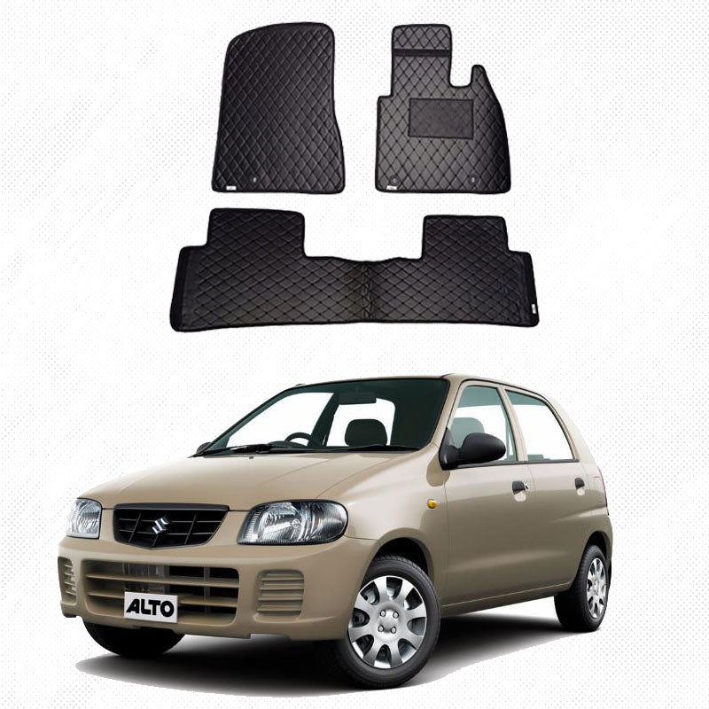 Suzuki Alto 7D Floor Mat ( Flat Style ) - Model 2009-2014 Alto Best Floor mat | Alto Floor | Alto Mat | Mix Thread - AutozCare Pakistan